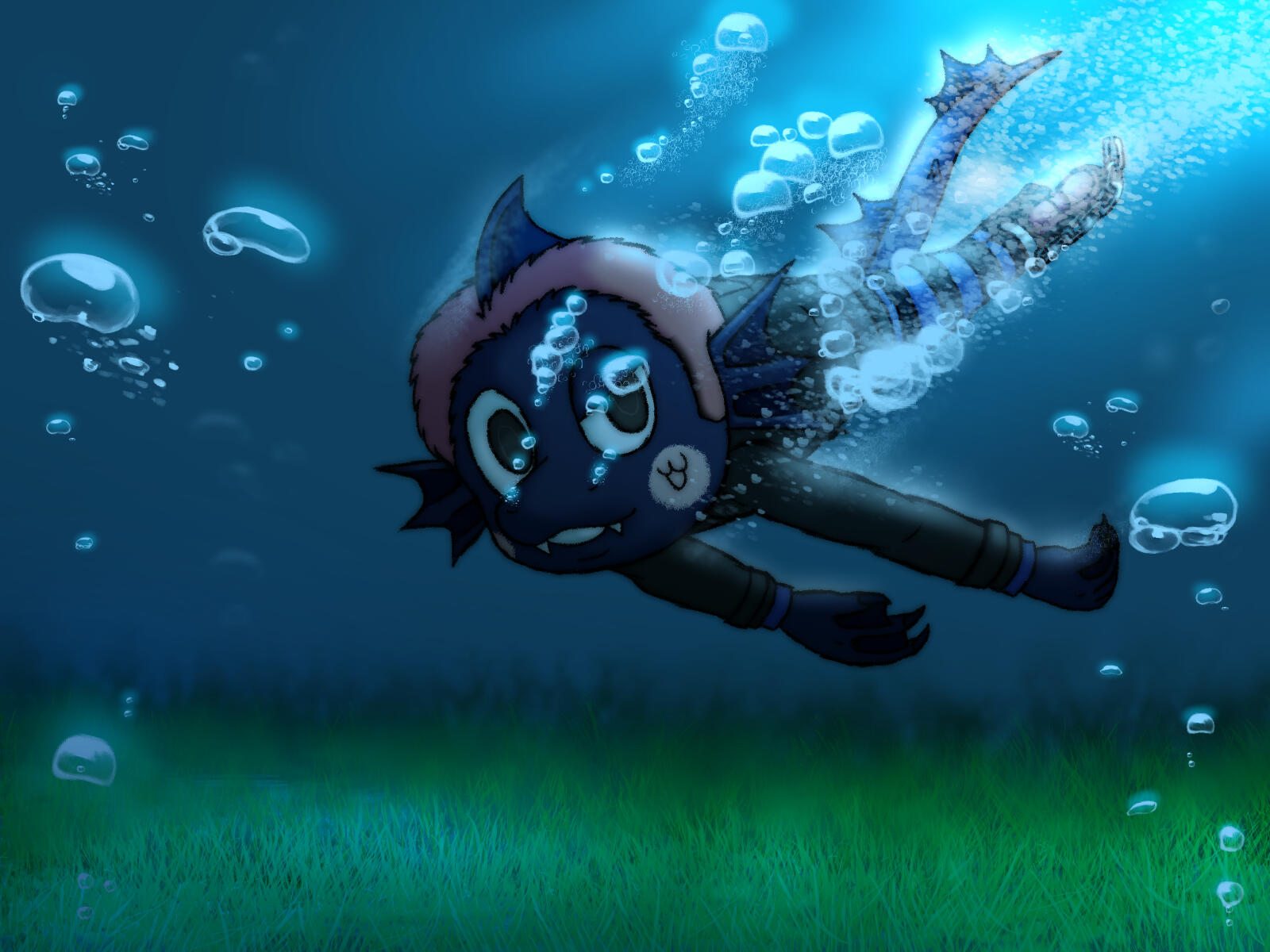 "tested Clip Studio Paint for the first time, might not stick with it 🐟"