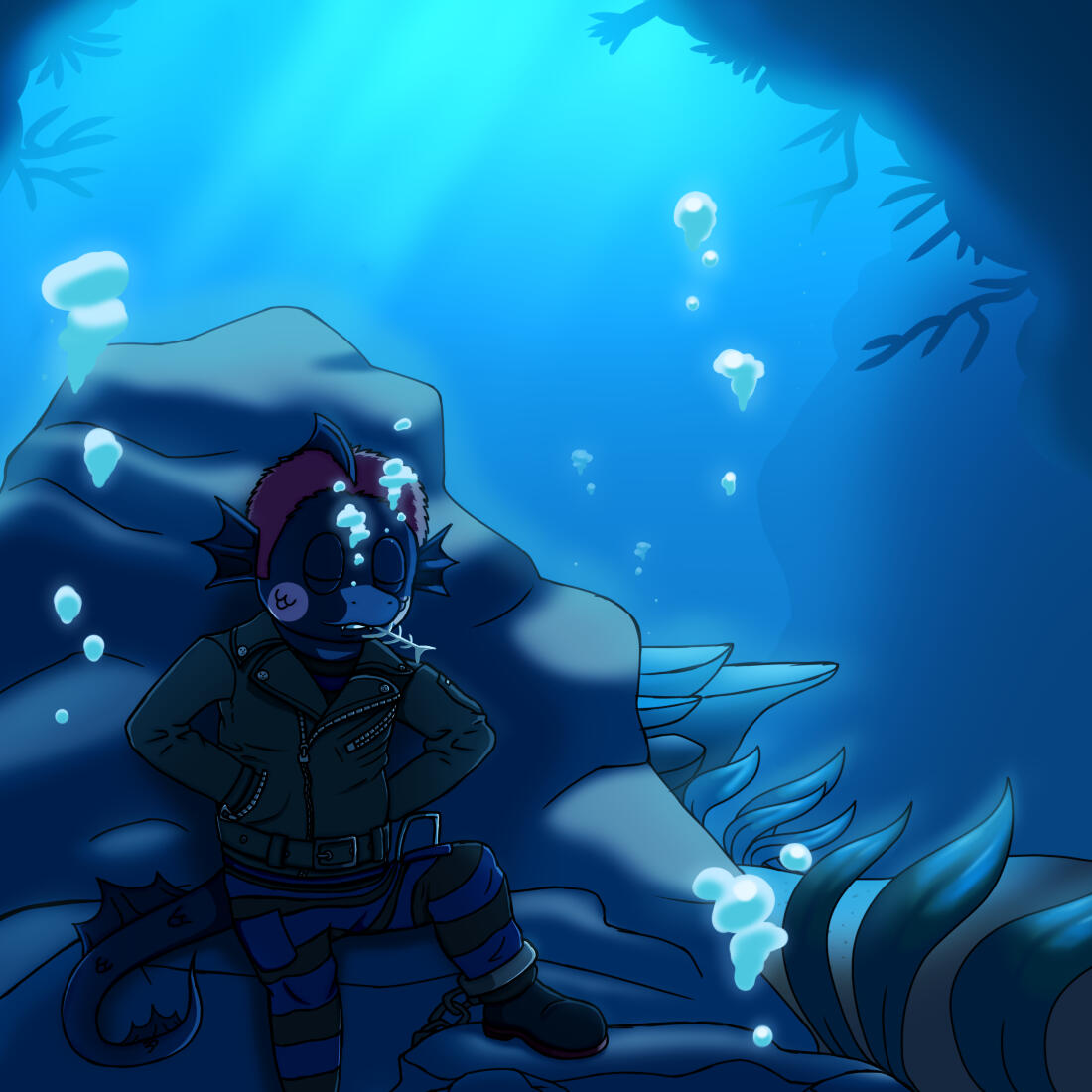 "i was sitting at my desk thinking "what can i do" then sea monster Ryoma happened"